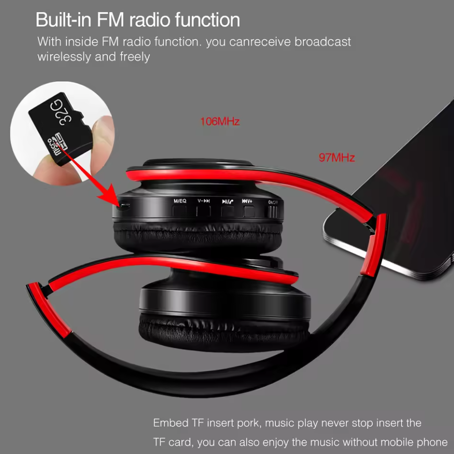 2025 Wireless Bluetooth Headphones with Mic – Hi-Fi Stereo Sound