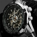 WINNER Automatic Watches Branded Men's Classic Stainless Steel Self - Wind Skeleton Mechanical Watch