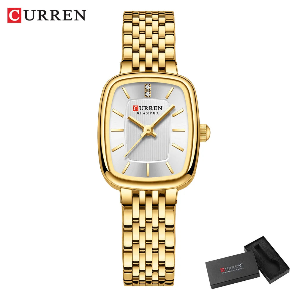 CURREN Rectangular Ladies Quartz Watch – Elegant & Waterproof
