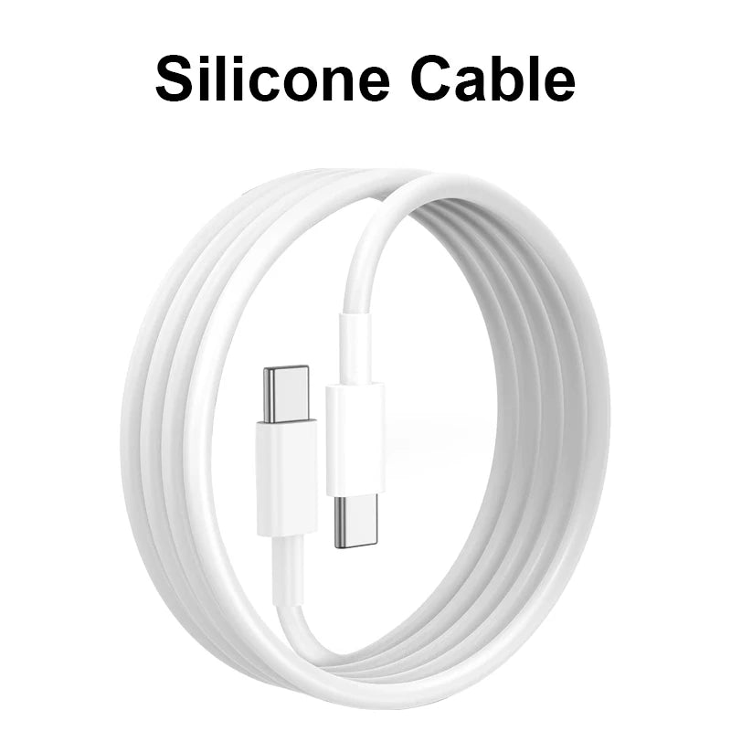 Original 60W PD Type-C to Type-C Cable – Fast Charging for iPhone 15 Pro Max, 16 Plus, Xiaomi, Redmi, Samsung, USB-C Weaving Data Cord