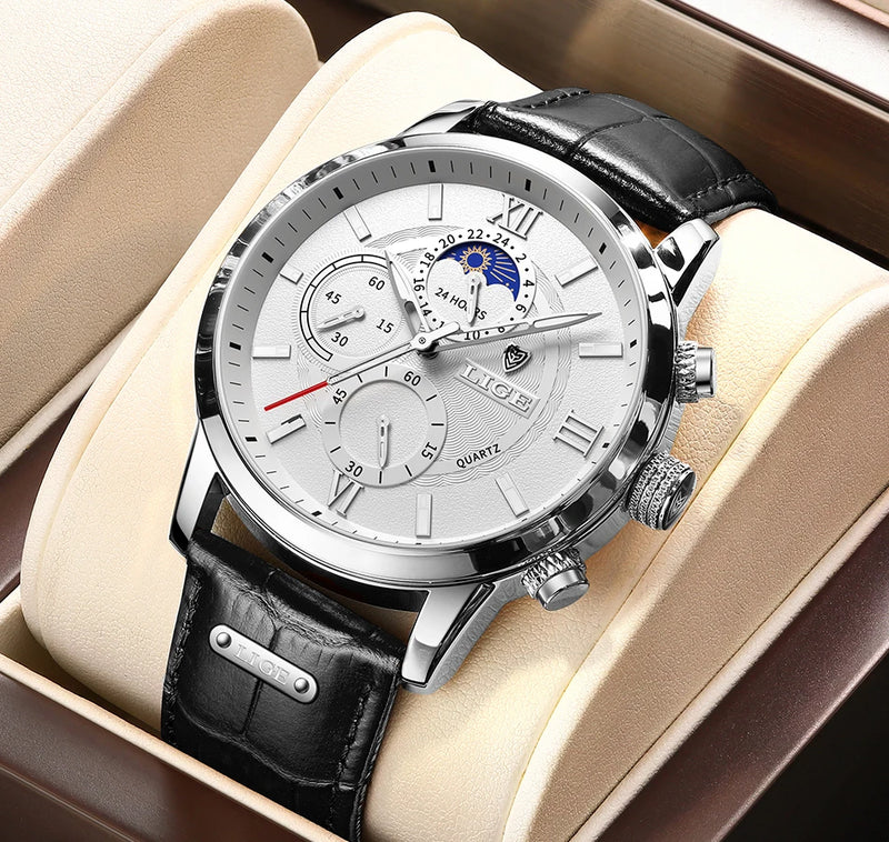 LIGE 2024 Men’s Luxury Watch – Timeless Elegance and Modern Functionality