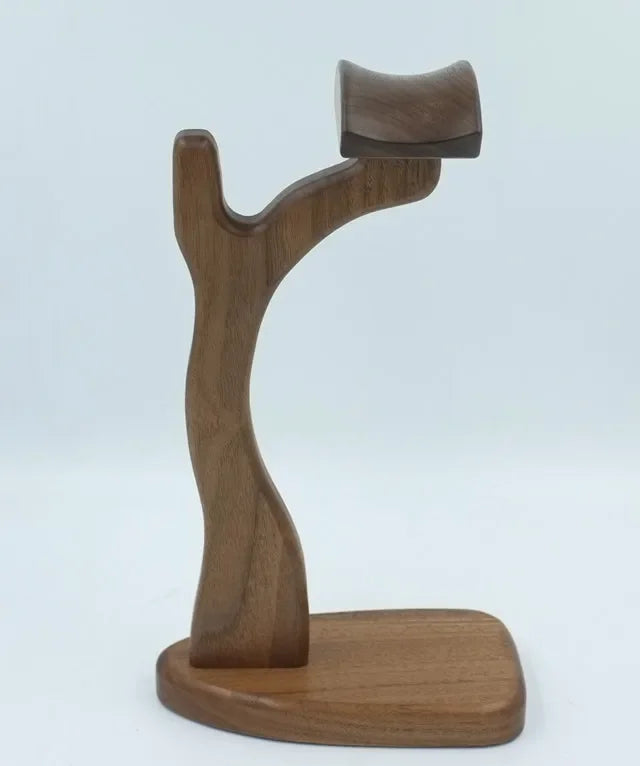 Walnut Wood Headphone Stand Custom Space Saving Gaming Headset