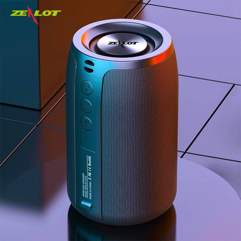 ZEALOT S32 Portable Bluetooth Speaker – Wireless Subwoofer with 3D Bass Stereo, Microphone Support, Micro SD Card, and AUX Play