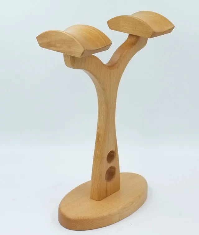 Walnut Wood Headphone Stand Custom Space Saving Gaming Headset