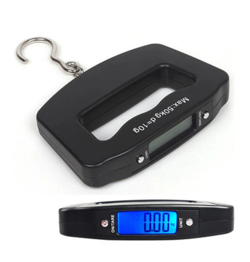 50kg/110lb Portable Scale LCD Digital Luggage Suitcase Scale Handled Travel Baggage Bag Fish Weighting Hook Hanging Scales