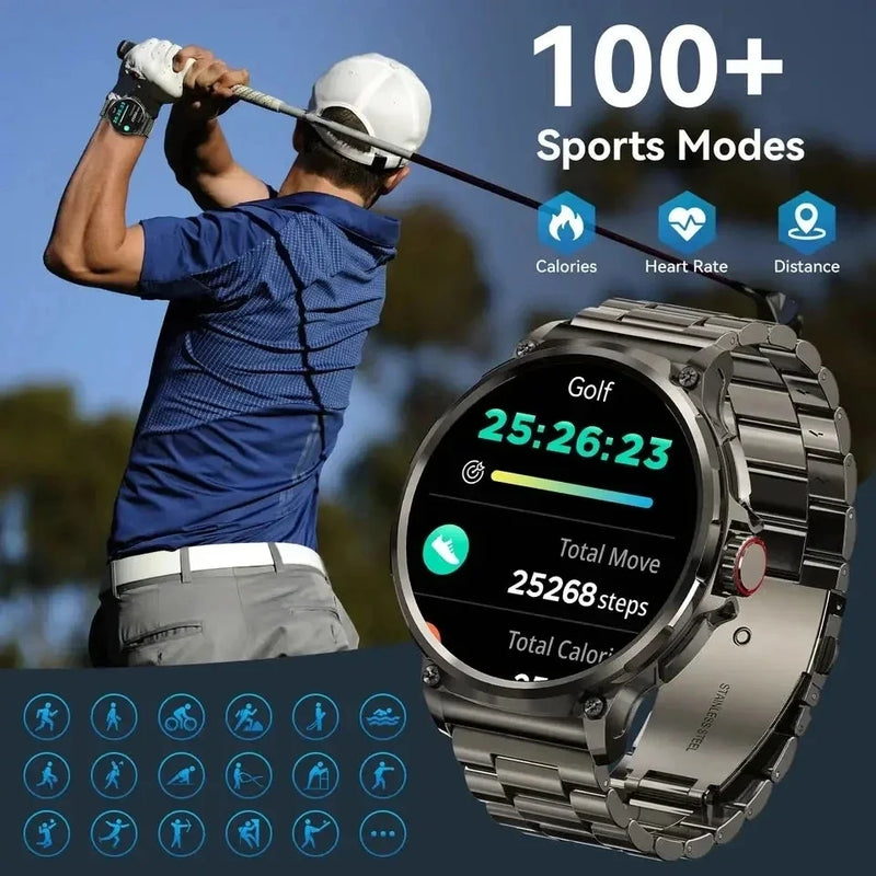 Bluetooth Call Smart Watch Men Sports Fitness Watches  1.85"HD Heart Monitor Waterproof Smartwatch For XIAOMI Android