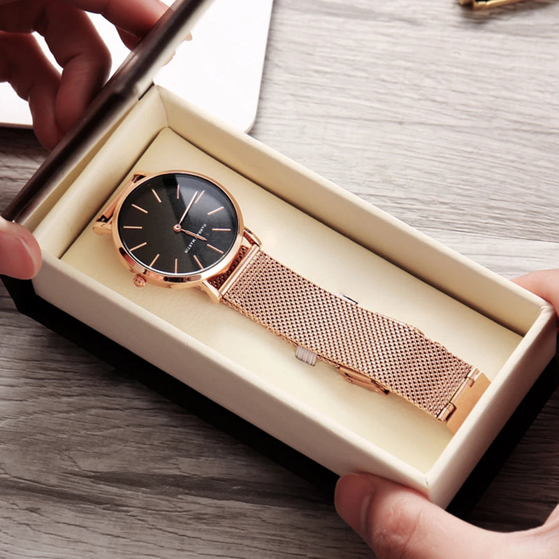 Women’s 36mm Rose Gold Minimalist Watch – Timeless Elegance for Every Occasion