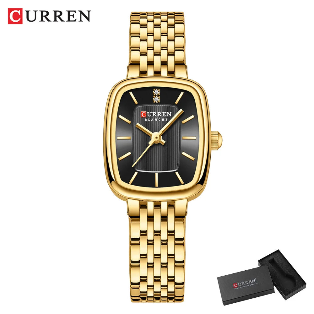 CURREN Rectangular Ladies Quartz Watch – Elegant & Waterproof
