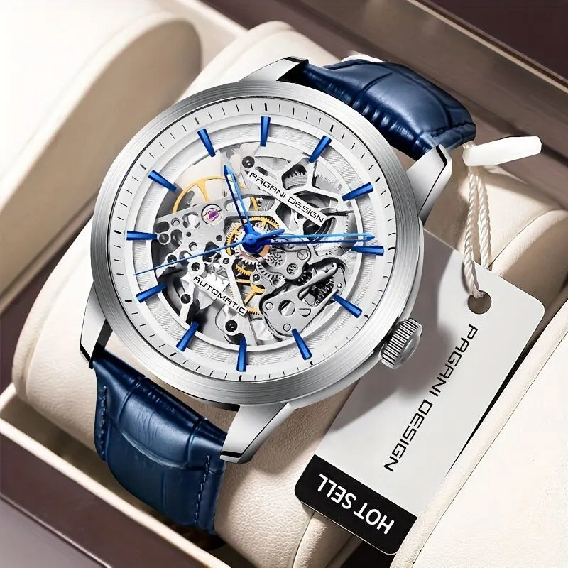 PAGANI DESIGN New Men Luxury Automatic Mechanical Watch Stainless Steel Waterproof Sports Leather Watch Relogio Masculino