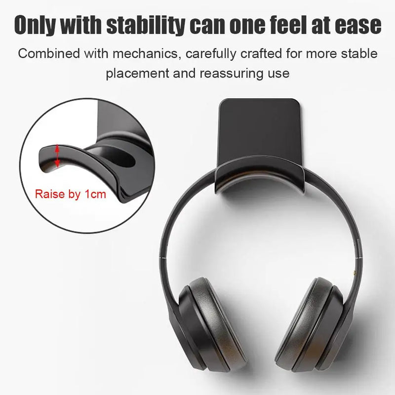 Headphone Stand Adhensive Plastic Wall Mount Hanger Under Desk