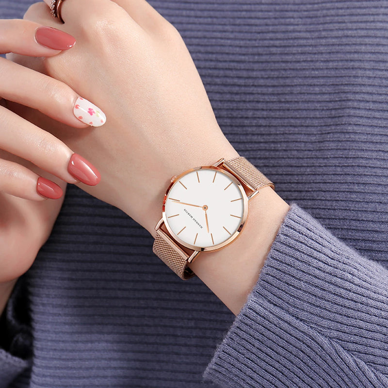 Women’s 36mm Rose Gold Minimalist Watch – Timeless Elegance for Every Occasion