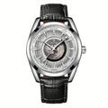 New Men's Luxury Automatic Mechanical Watch – Stainless Steel, Luminous Hands, Waterproof, Sporty Design with Leather Strap