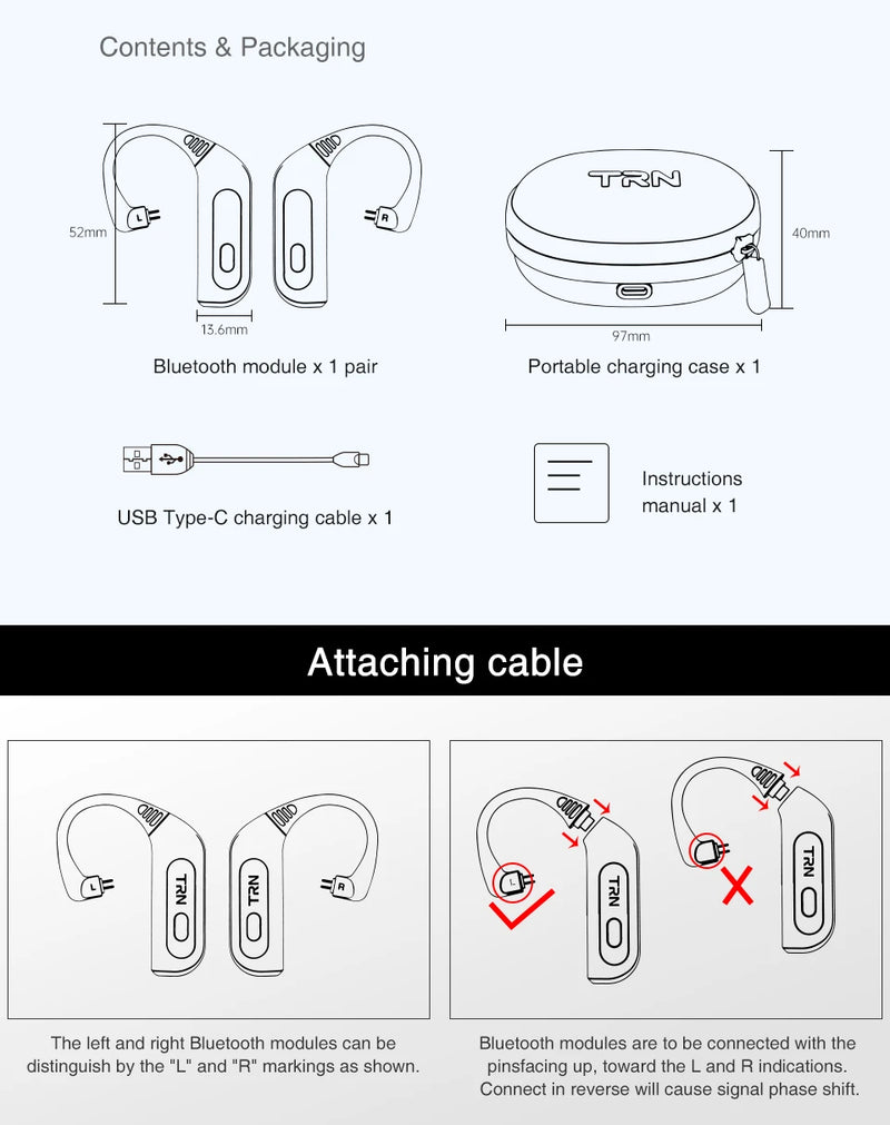 Wireless Bluetooth 5.3 HIFI Earphones Module Upgrade Cable