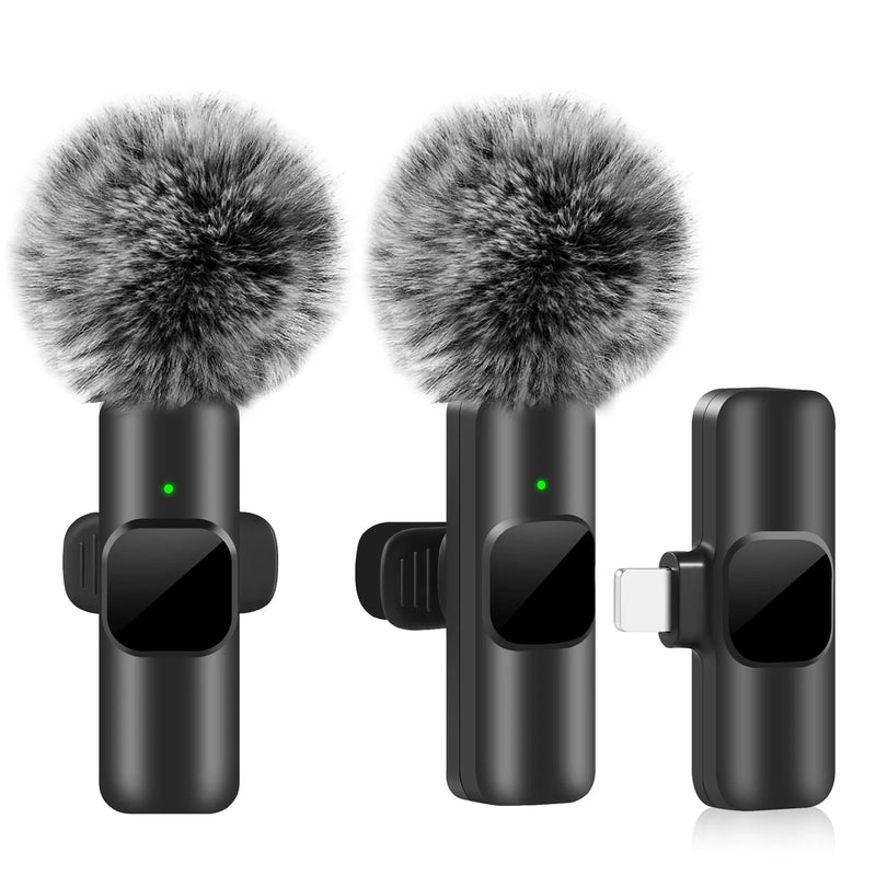 Wireless Lavalier Microphone Audio Video Recording Mini Mic For iPhone, Android, Laptop. Live Gaming, Microphone