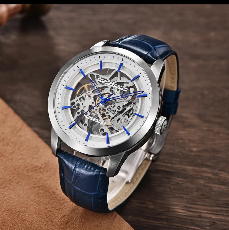 PAGANI DESIGN New Men Luxury Automatic Mechanical Watch Stainless Steel Waterproof Sports Leather Watch Relogio Masculino