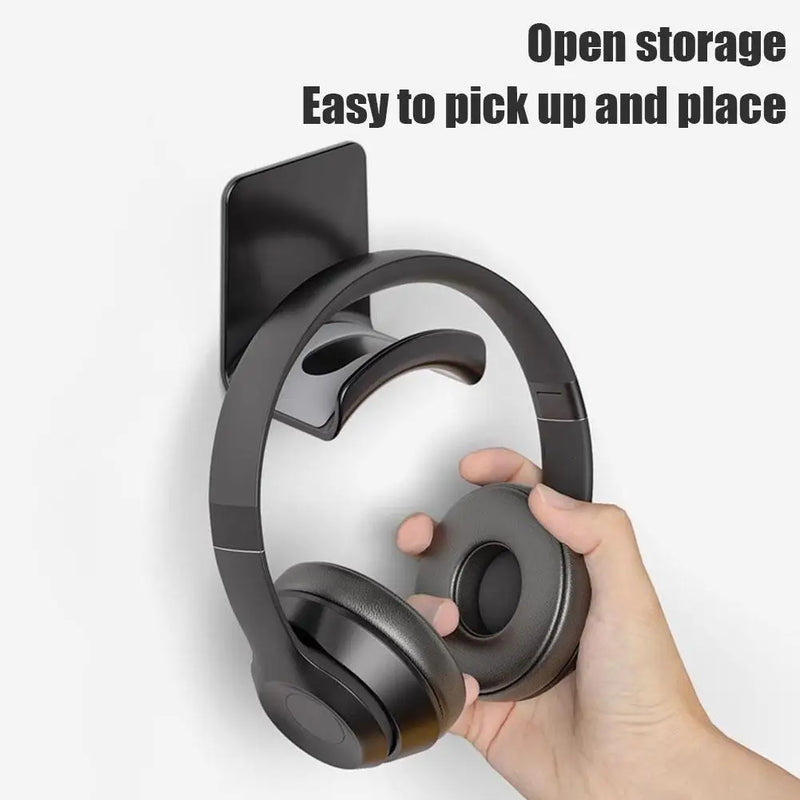 Headphone Stand Adhensive Plastic Wall Mount Hanger Under Desk