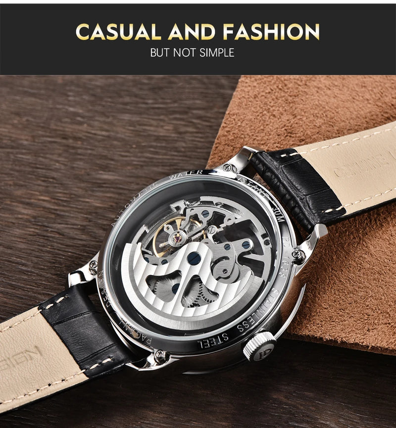 PAGANI DESIGN New Men Luxury Automatic Mechanical Watch Stainless Steel Waterproof Sports Leather Watch Relógio Masculino