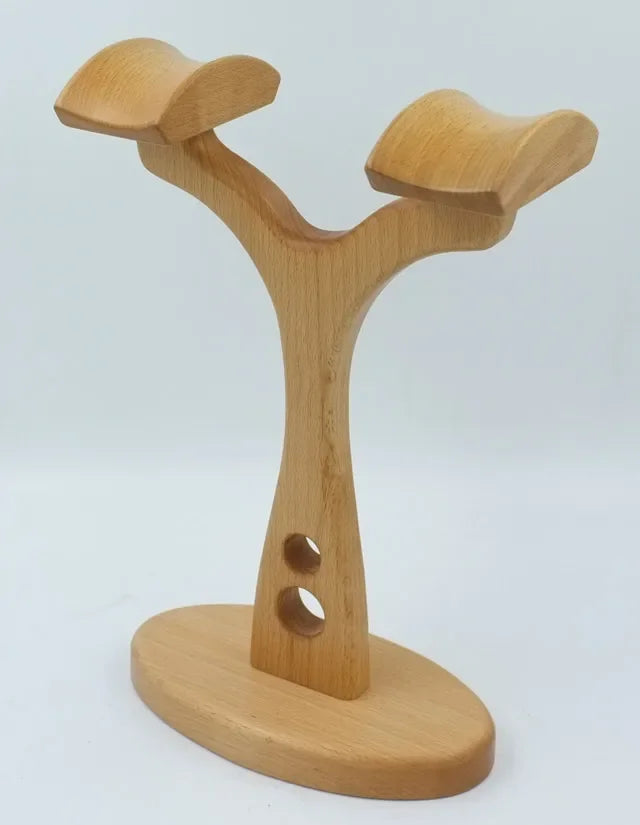 Walnut Wood Headphone Stand Custom Space Saving Gaming Headset