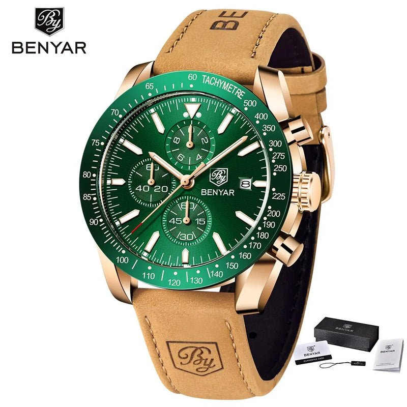 BENYAR Men’s Luxury Sport Quartz Chronograph Watch – Style and Performance Combined