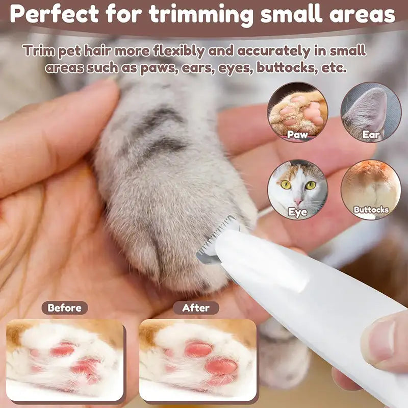 Newest Pet Paw Trimmer with Light,Fully Waterproof Pet Hair Trimmer with LED Display,Dog Cat Clippers ,Rechargeable Pet Shaver