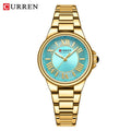 CURREN 9091 Women's Fashion Quartz Watch – Elegant Rose Gold Stainless Steel, Waterproof, Simple Roman Numerals, Casual Ladies' Timepiece