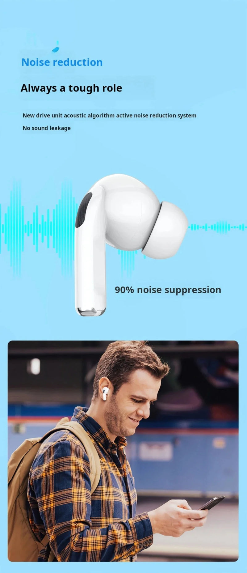 Noise Wireless 5.3, Bluetooth, Earphones For iPhone, Samsung, Huawei, Xiaomi, Game Stereo, Sports, With Microphone, Earphones.