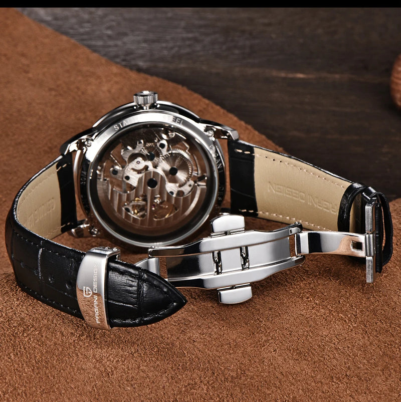 PAGANI DESIGN New Men Luxury Automatic Mechanical Watch Stainless Steel Waterproof Sports Leather Watch Relógio Masculino