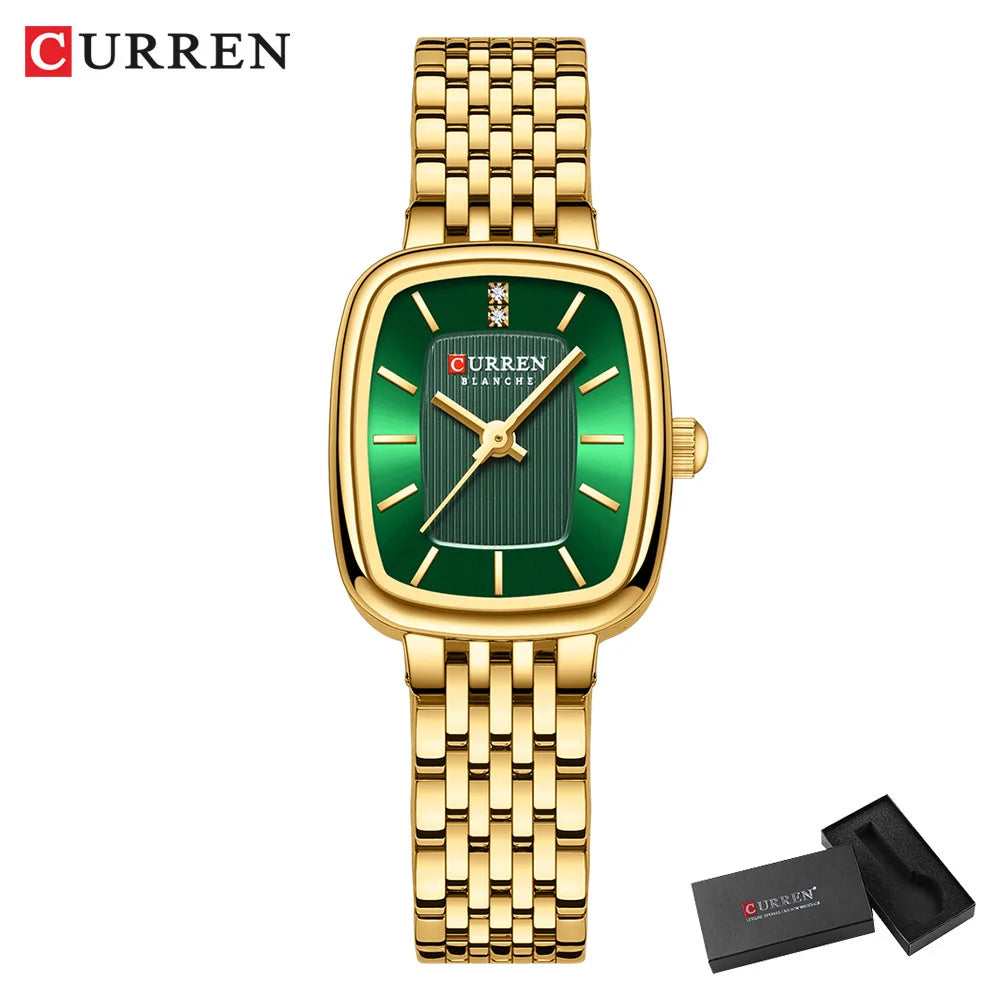 CURREN Rectangular Ladies Quartz Watch – Elegant & Waterproof