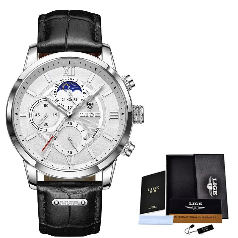 LIGE 2024 Men’s Luxury Watch – Timeless Elegance and Modern Functionality