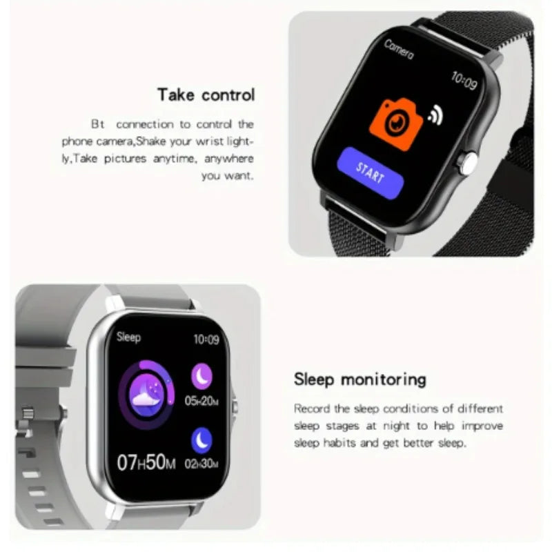 Smart watch for android, phone 1.44 inch color screen full touch bluetooth call smart watch magnetic charging