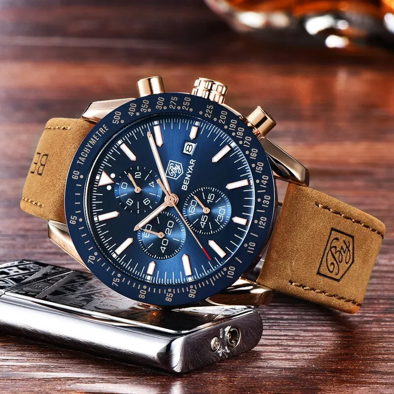 BENYAR Men’s Luxury Sport Quartz Chronograph Watch – Style and Performance Combined