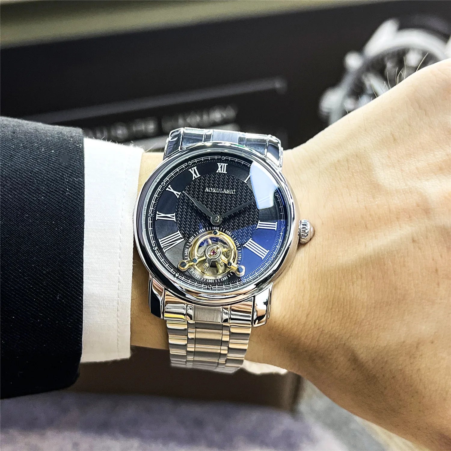 Luxury Men's Mechanical Watch - Automatic Tourbillon, Waterproof, and Sporty Design