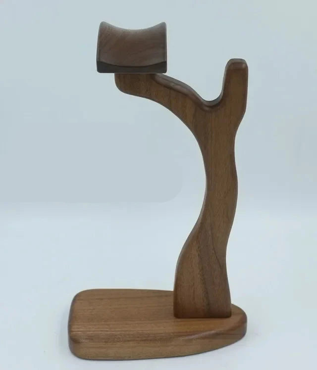 Walnut Wood Headphone Stand Custom Space Saving Gaming Headset