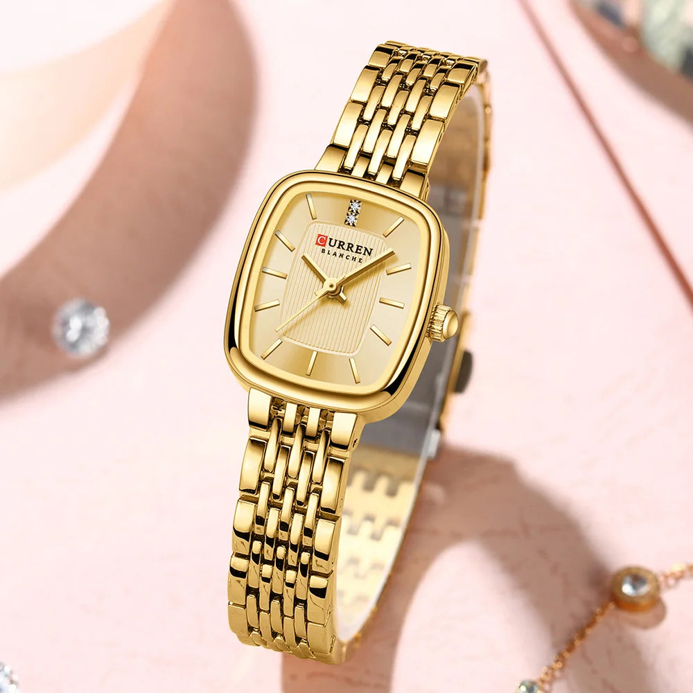CURREN Rectangular Ladies Quartz Watch – Elegant & Waterproof