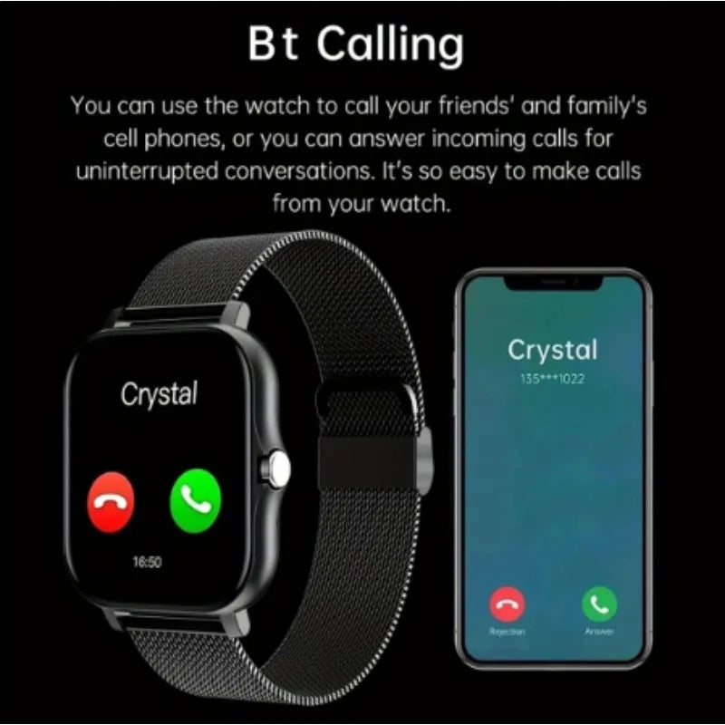 Smart watch for android, phone 1.44 inch color screen full touch bluetooth call smart watch magnetic charging