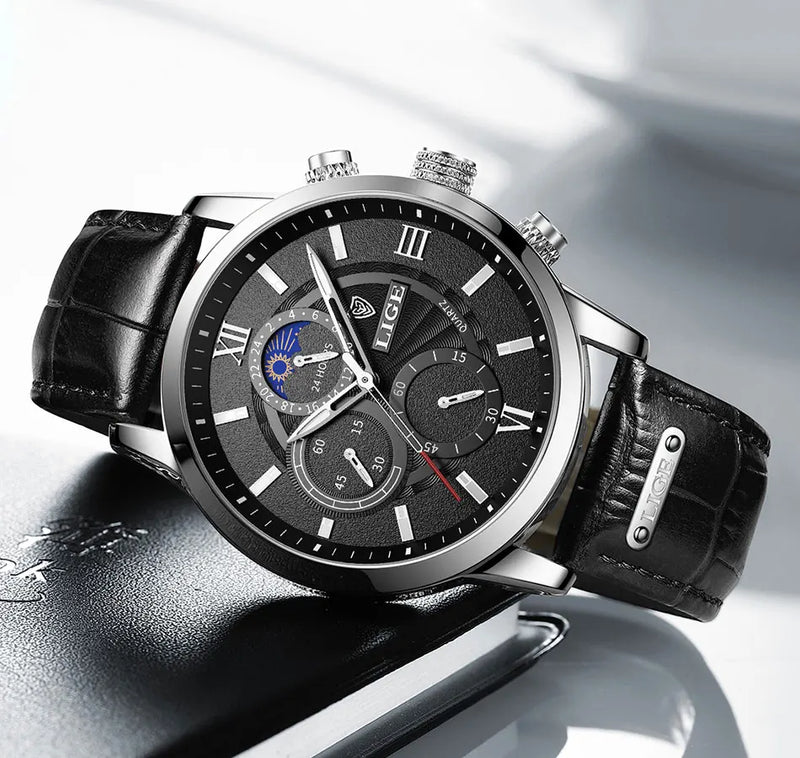 LIGE 2024 Men’s Luxury Watch – Timeless Elegance and Modern Functionality