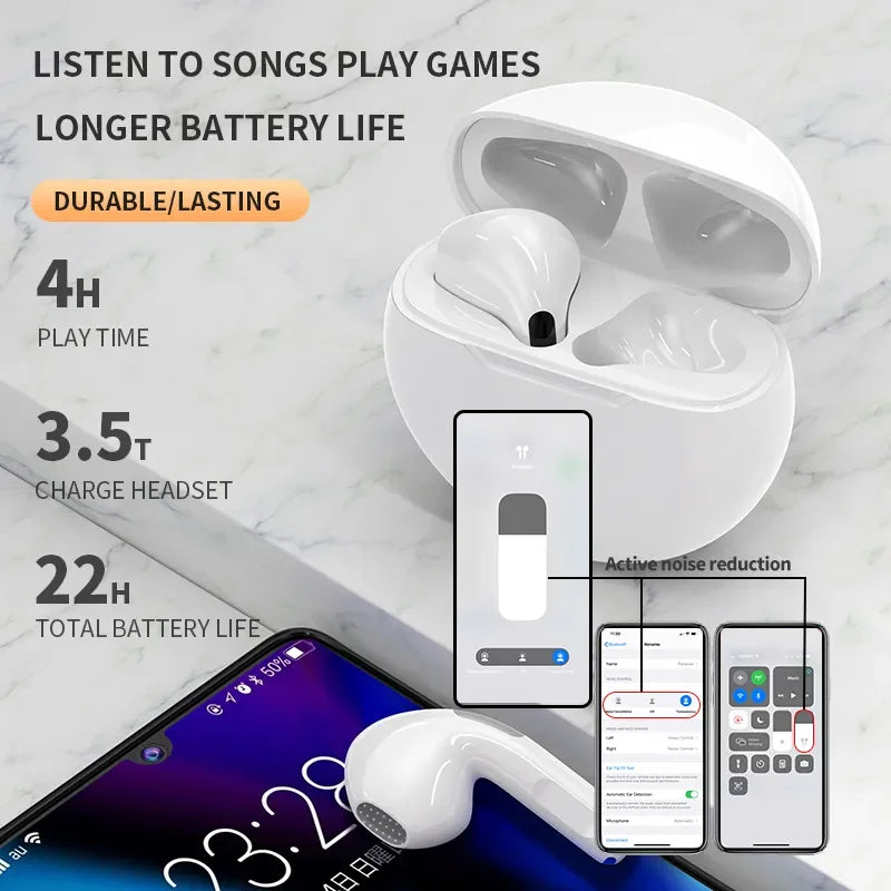 Air Pro 6 TWS Wireless Headphones Fone Bluetooth Earphones