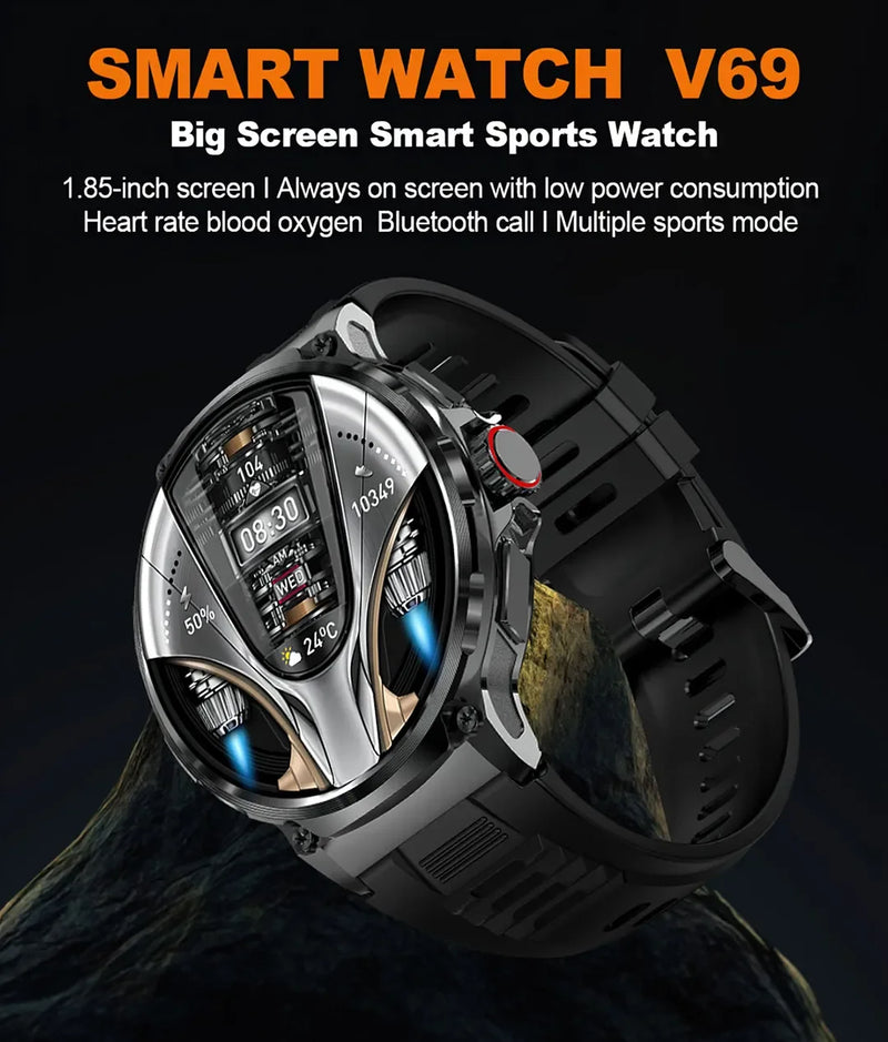 Bluetooth Call Smart Watch Men Sports Fitness Watches  1.85"HD Heart Monitor Waterproof Smartwatch For XIAOMI Android