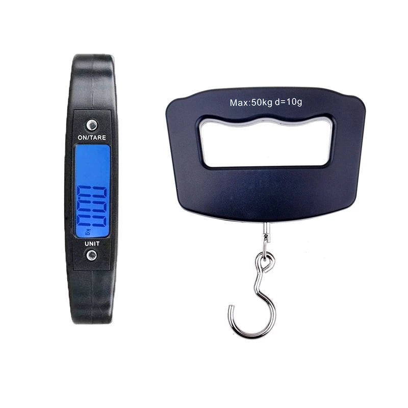 50kg/110lb Portable Scale LCD Digital Luggage Suitcase Scale Handled Travel Baggage Bag Fish Weighting Hook Hanging Scales