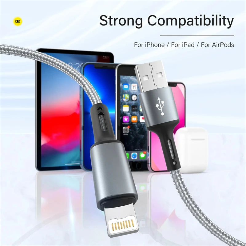 USB Cable For iPhone 14 13 12 11 Pro Max X XR 6s 7 8 Plus 2m 3m