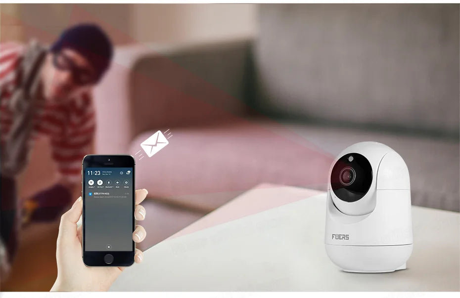 Fuers 4K 8MP IP Camera Tuya Smart Home Indoor WiFi Wireless Surveillance Camera Automatic Tracking CCTV Security Baby Monitor