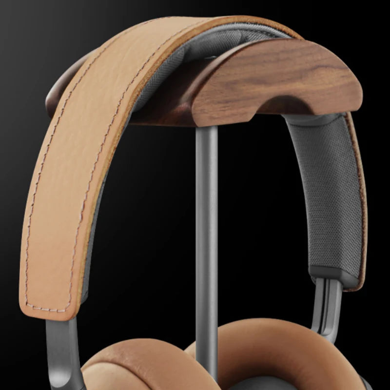 Black Walnut Wood & Aluminum Alloy Headphone Stand Gaming Headset