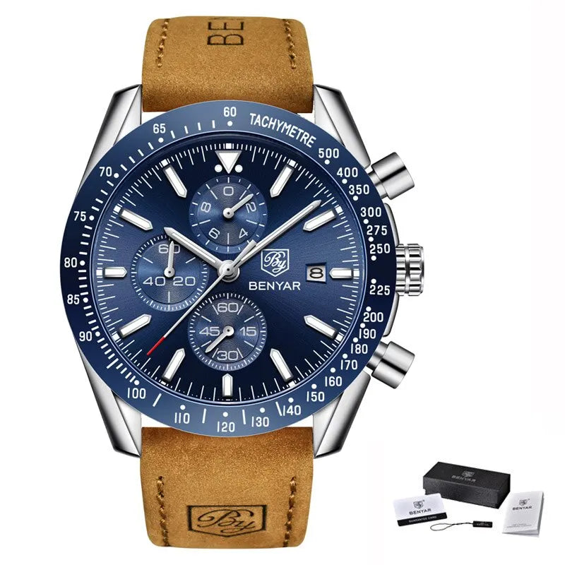 BENYAR Men’s Luxury Sport Quartz Chronograph Watch – Style and Performance Combined