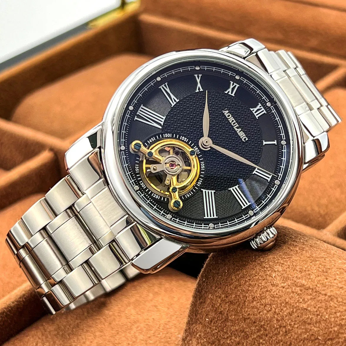 Luxury Men's Mechanical Watch - Automatic Tourbillon, Waterproof, and Sporty Design