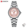 CURREN 9091 Women's Fashion Quartz Watch – Elegant Rose Gold Stainless Steel, Waterproof, Simple Roman Numerals, Casual Ladies' Timepiece