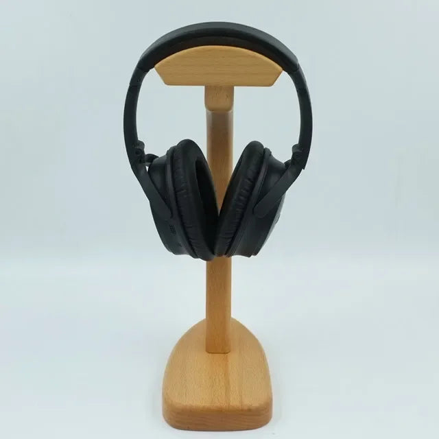 Walnut Wood Headphone Stand Custom Space Saving Gaming Headset