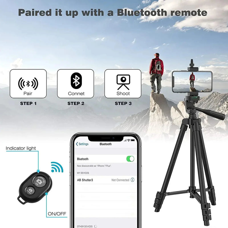 Tripod For Phone 100cm, Video Recording, Phone, Tripod Stand with Bluetooth Remote Universal, Camera, Phone, Photography Stand.