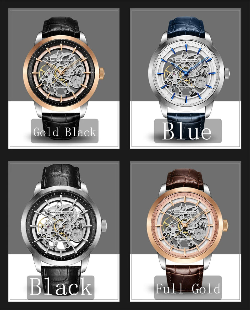 PAGANI DESIGN New Men Luxury Automatic Mechanical Watch Stainless Steel Waterproof Sports Leather Watch Relogio Masculino