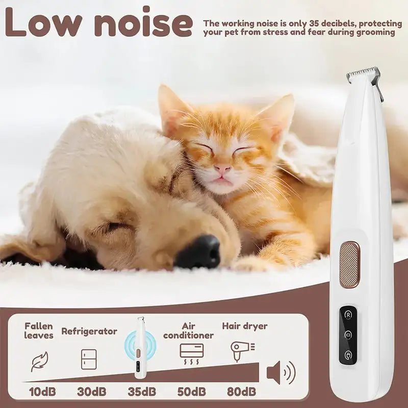 Newest Pet Paw Trimmer with Light,Fully Waterproof Pet Hair Trimmer with LED Display,Dog Cat Clippers ,Rechargeable Pet Shaver