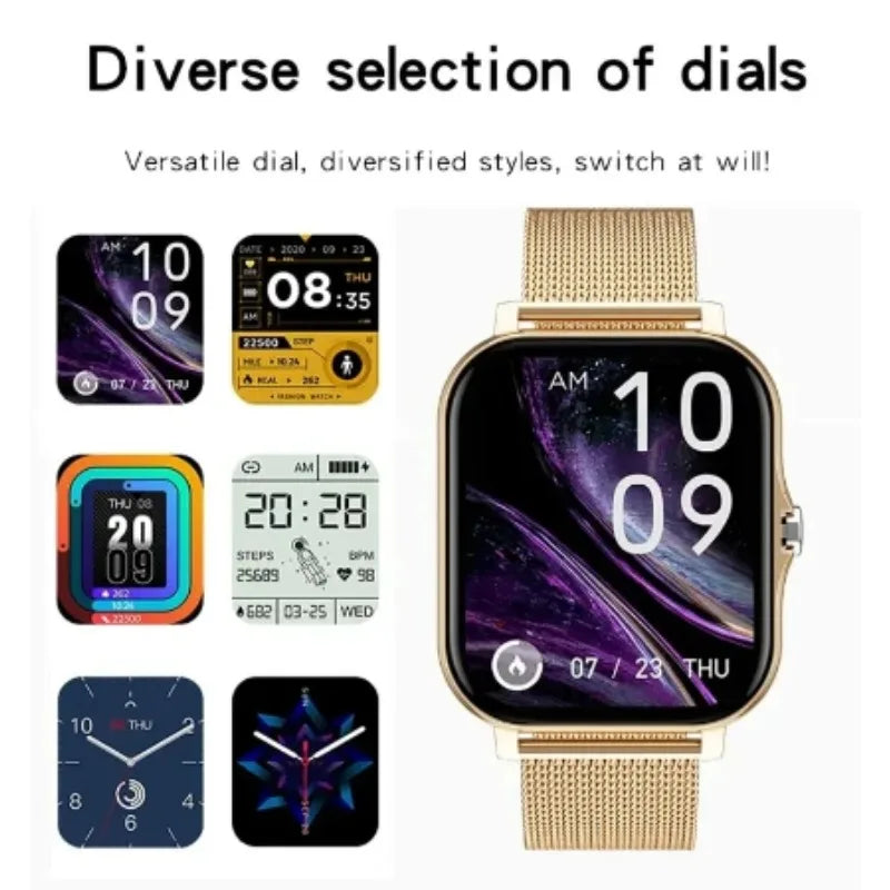 Smart watch for android, phone 1.44 inch color screen full touch bluetooth call smart watch magnetic charging